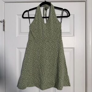 Forever 21 Olive Dress with White Floral Design